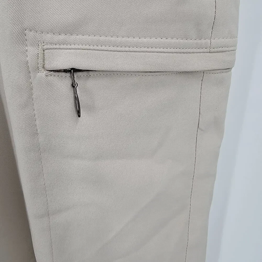 Izod Golf Shorts Mens 42 Beige Sport Flex Stretch UPF 15 Wicking Cargo Pockets